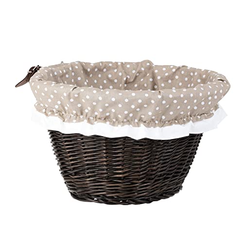 Panier bicyclette en osier gris de 42 cm pour transporter vos objets fragiles sans risques