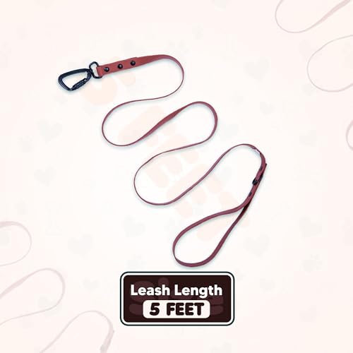 Image of Adil's Biothane Dog Leash - Waterproof Leashes for Dogs, Metal Hook, Adjustable 5ft Length Suitable for Dogs & Puppies, Ideal for Walking, Running & Training (Chestnut)