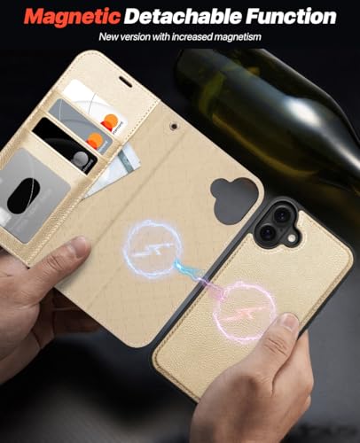 OCASE for iPhone 16 Case, Detachable 2 in 1 PU Leather Wallet Case with RFID Blocking, Wireless Charging, Card Holders - Image 3