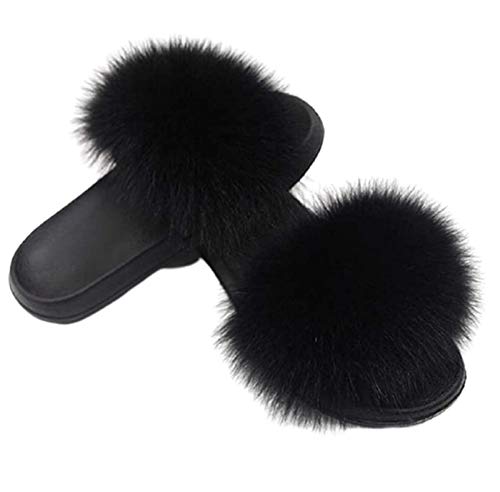 TWGDH Infradito Pantofola Piatta Pelliccia