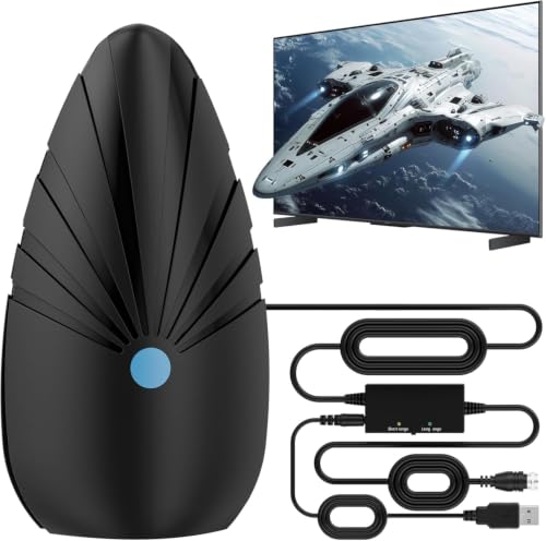 Image of 2026 Indoor TV Antenna for Smart & Old TVs, 6000+ Miles Range Strongest Digital HD TV Antenna Indoor Ourdoor Support 4K 1080P VHF UHF, 360 Long Range Reception with Signal Amplifier