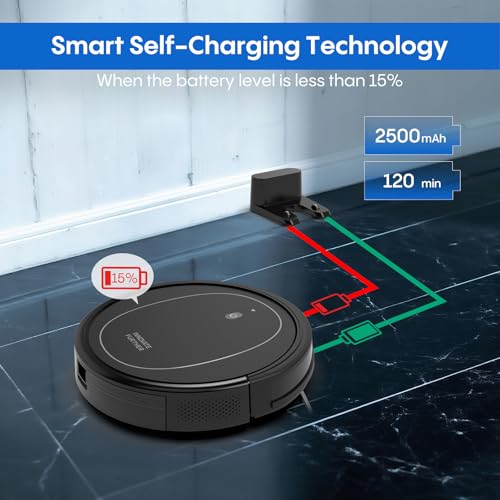 Image of Robot Vacuum and Mop Combo, 5000Pa Self-Charging Robotic Vacuum Cleaner with Smart Obstacle Avoidance, 3-in-1 Robot Vacuum with Alexa & App Control, Quiet, Slim, Ideal for Pet Hair, Carpet and Floors