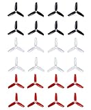 ARRIS 24PCS Gemfan 3052 3-Blade Propeller 3inch Tri Blade Props for 1306-1806 Motors Used on 110-140mm RC FPV Quadcopter Racing Drones Red + Black + Transparent