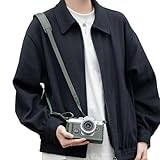 for Olympus OM3 ハンドルレザーケース、ハンドメイドレザーハーフカメラケース バッグカバー カメラケース バッグカバー (緑 ショルダーストラップとケース)