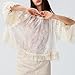 Womens Boho Flowy Lace Shirt Sheer Ruffle Flare Sleeve Casual Loose See Through Cover Up Top Blouse Summer Beachwear (White, M)
