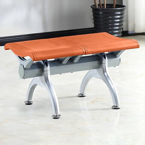 SFSLBFB Waiting Room Chairs, Leather Reception Bench with Steel Frame for Office, Airport, Bank, Hospital