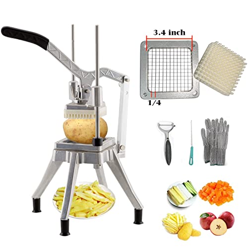 Upgrade Commercial Vegetable Fruit Chopper, Professional Potato Slicer, Manual Veggie Chopper Cutter Machine, French Fry Cutter Home Kitchen,Stainless Steel Blade With 1 Replacement(1/4" Blade) #TOP17