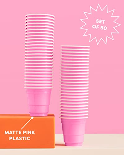 Xo, Fetti Party Decorations Pink Plastic Shot Glasses - 50 Matte Disposable 2 Oz Cups | Bachelorette Party, Birthday Party, Party Favors, Baby Shower Supplies #TOP1