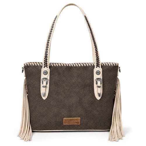 Bolso Tote Wrangler para Mujer con Flecos y Detalles de Cuero miniatura 1