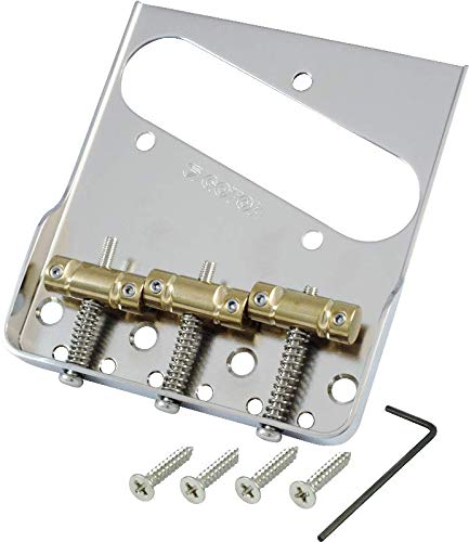 GotohBridge - , Vintage Tele, Cut-Down Sides, In-Tune Saddles, Color: Nickel