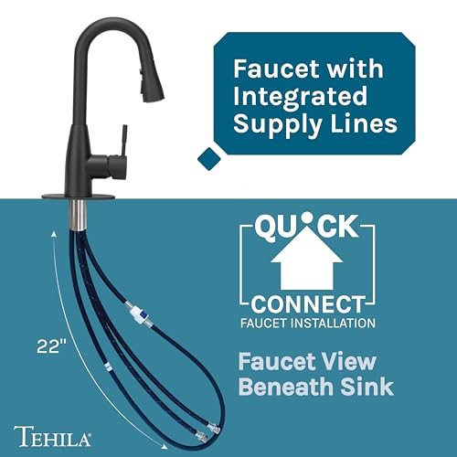 Image of Grey Space Saver Utility Sink by JS Jackson Supplies, Freestanding Tehila Space Saving Laundry Tub, Matte Black Pull-Down Faucet, Soap Dispenser
