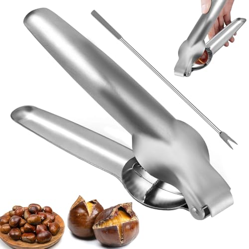 OUOQI Cascanueces de Castaña,Alicates Castañas,Pinza Castaña,Cortador de Castañas,Abridor Castañas,Cascanueces Manual,Alicate Castaña,Chestnut Cutter Opener,Cascanueces Acero,Abridor Castañas Sheller