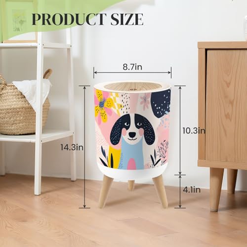 Caneca de basura pequeña con tapa colorida de 7 litros miniatura 3