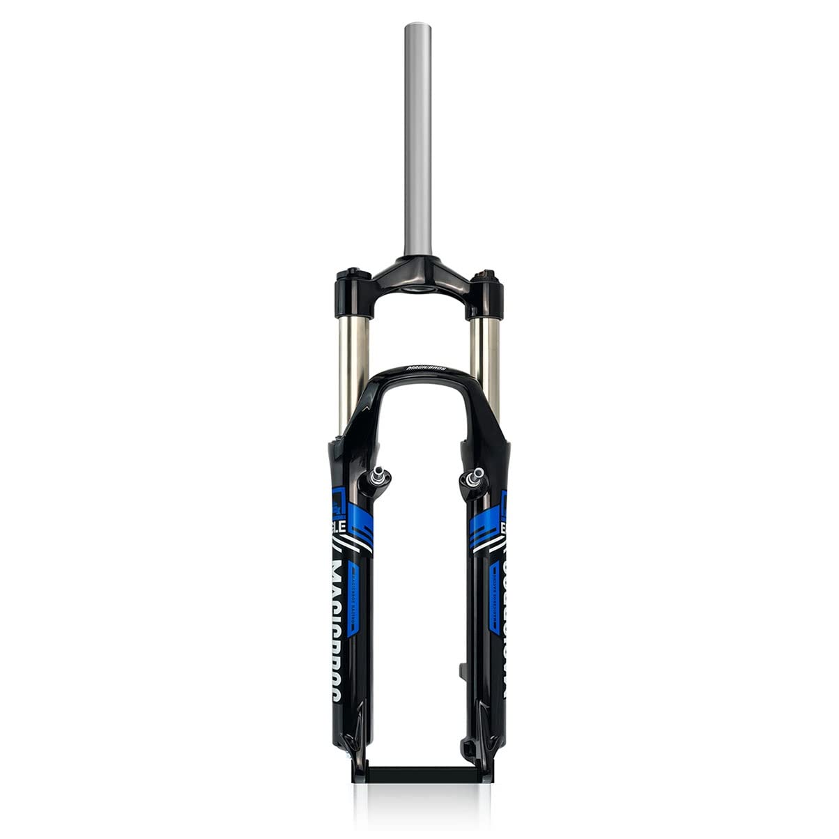 Widelec rowerowy 26 cali 100 mm amortyzator rower górski widelec przedni 1 1/8 rura prosta stop aluminium mechaniczny szybkomocujący 9 mm hamulec tarczowy/hamulec V (czarny niebieski)