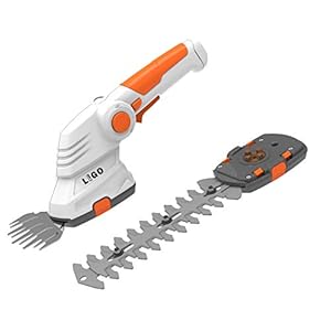 LIGO Akku Grasschere und gartenschere elektrisch für Garten, Li-ion 7.2V(1.5Ah) mit 2 STK Klinge, Schnittbreite 90mm, rasenmäher Elektro mit Einfacher Klingenwechsel, Leichtgewichtiger (Grasschere)