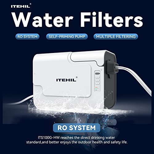 Portable Water Filter with Hybrid and RO Filter, Hiking Water Purifier System for Camping, Survival Gear Purification for Drinking