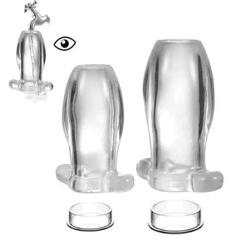 JXszxbt TPE Transparent Hohl Analplug Set mit Stopper Analtunnel M/L Offener Butt Plug Anal & Vagina Expansion SM Speculum Einlauf Dildo Anal Sexspielzeug für Männer und Frauen