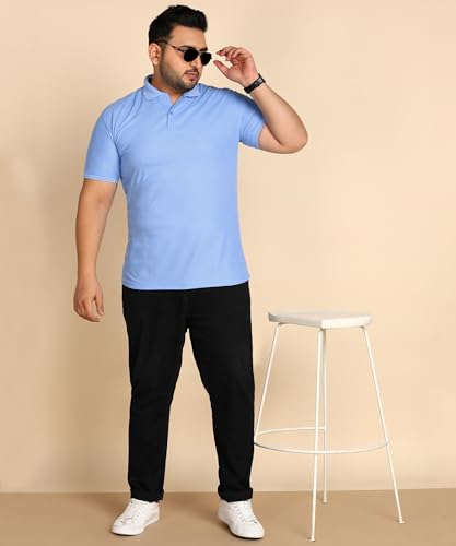 Image of INKKR Plus Size Solid Men's Polo Neck T-Shirt