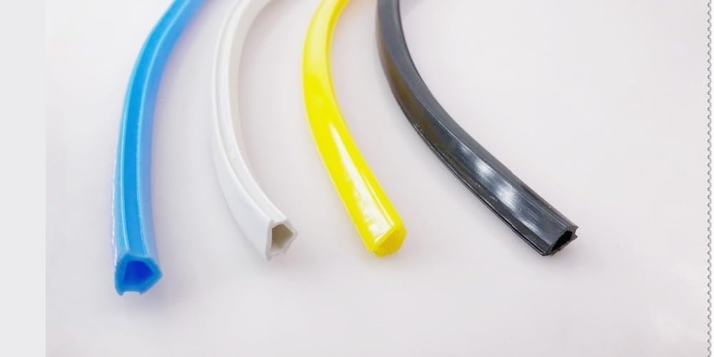 Cosyhat 1M/pc PVC Soft Seal Industrial Aluminum Profile Flat Grooves Trim Bar Groove Width 6mm(Black)