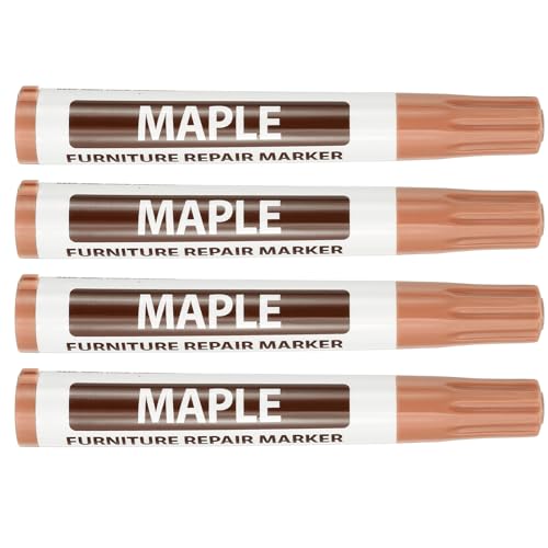 PATIKIL 4Pcs Furniture Markers Touch Up, Furniture Repair Kit Wood Markers for Scratches Wood Floor Holes Tables, Maple