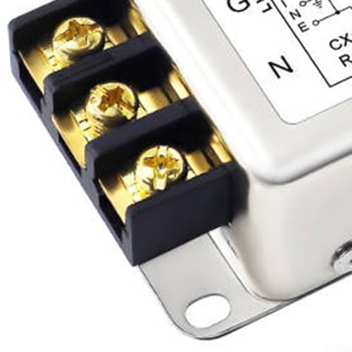 Filtro de fuente de alimentación monofásico de 2 etapas con supresión de ruido para 3A/6A/10A/20A con clasificación de 250V y carcasa de aleación, compatible con C (6A)