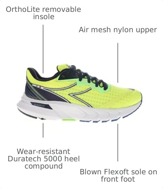 Image of Diadora Mens Mythos Blushield Volo Running Sneakers Shoes