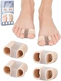 PGRODE 4PC Bunion Toe Separators Spacers Corrector with 2 Loops for Women Men Hammer Overlapping Hammer Big Toe Straightener (Large)