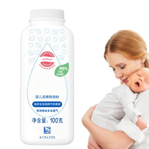 Polvo corporal de almidón de maíz - fórmula segura para niños orgánicos, escudo suave para la piel | 4,92 x 2,17 pulgadas, protección botánica para la piel, polvo de enfriamiento ligero para niños