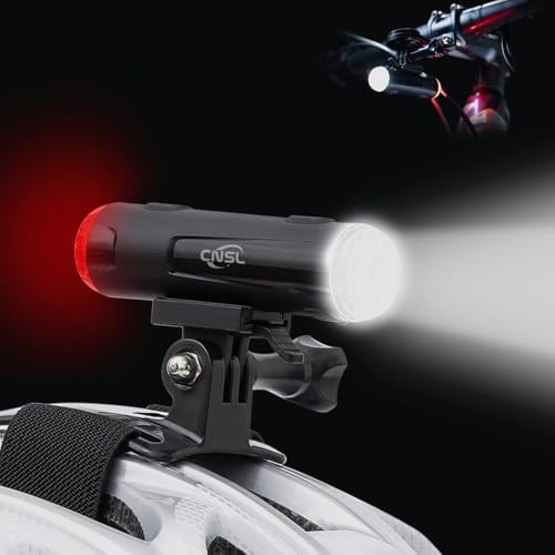 Bike Helmet Light, USB Rechargeable Dual Front & Rear Cycle Helmet Lights with Bracket Mount,IP66 Water Resistant Portable Bicycle Helmet Torch with Running Time Up to 86 Hours