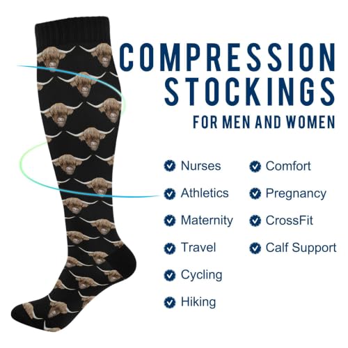 Image of Fisyme Socks for Women Men Warm Comfort Athletic Crew Running Hiking Cycling Compression Socks