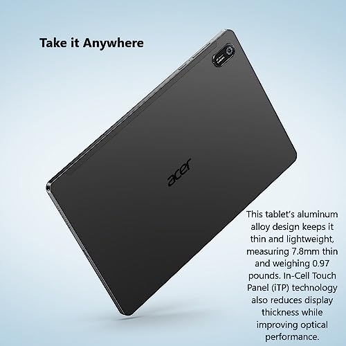 ACER ICONIA P10-11-K5P5, 10.4" 2K (2000 X 1200) IPS Tablet, MT8183 Processor, 4GB DDR4 RAM, 64GB EMMC, MICROSD Slot, 5M/8M Cameras, BT 5.0, Aluminum Alloy, Android 12 OS by Acer - Image 4