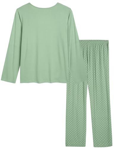 Joyaria Lightweight Bamboo Viscose Pajamas Women Cooling Sweat Wicking Long Sleeve PJs Set Sleepwear S-XXL2