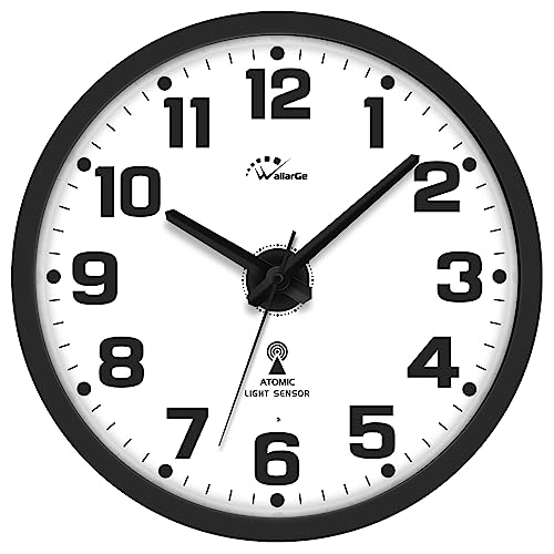 Wallarge Atomic Wall Clock With Light - 12 Inch Silent Wall Clock Battery Operated, Auto Dst #TOP1
