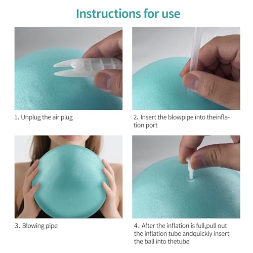 VELLUSTRA 2PCS Gymnastikball mit Aufblasbarer Fußpumpe, Anti Burst Pezziball, 25CM Gymnastikball, Anti-Rutsch-Sitzball, Balanceball, Pilates Ball Yogaball für Zuhause, Fitnessstudio und Büro
