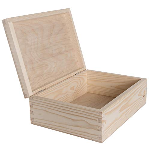 WooDeeDoo Rectangular Wooden Storage Box with Lid, 22 x 16 x 8 cm - Image 3