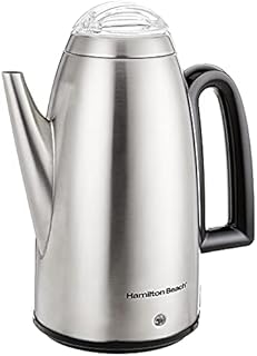 Hamilton Beach 12 Cup Electric Percolator Coffee Maker with Cool Touch Handle, Stainless Steel (40614R)