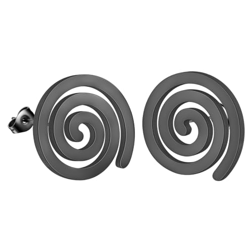 Boucles d'oreilles spirale celtique XJBTBA unisexes en acier