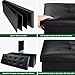 Camabel 43 Inch Folding Storage Ottoman Bench 125L Hold up 700lbs Ottoman with Storage Chest Foam Seat Padded Foot Rest Stool Faux Leather Bedroom Bench with Storage Coffee Table Black