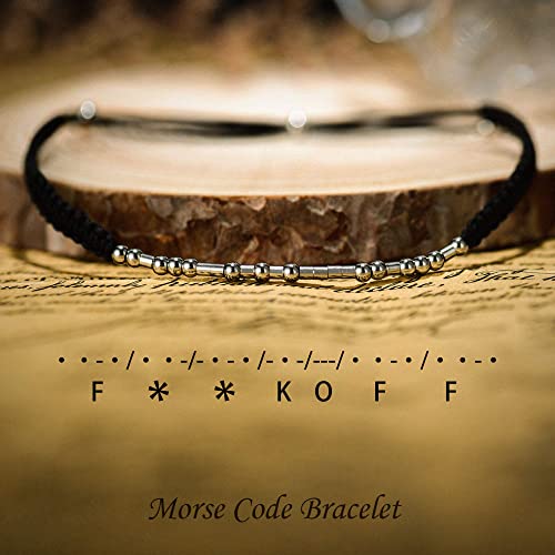 Shonyin Fxxx Off Morse Code Bracelets friendship Matching Adjustable Bracelet Set Dainty Funny Jewelry Gifts for Men Women Best Friendship 1-2 Pcs2