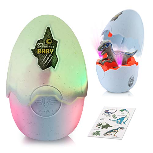 Dinosaur Eggs Toys with Music and Hatching Sound and LED Light Effect, Hatching Eggs Dinosaur Toys, Easter Dinosaur Eggs, Novelty Educational Toy Party Favors Gift for 3 Year & Up Kids Boys Girls