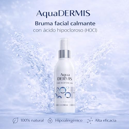 AquaDERMIS Tonic-Mist 150 ml - Economy Duo Pack (2 × 150 ml) | Tonicowy balsam do twarzy z kwasem podchlorawym (HOCl) | Kojąca i nawilżająca mgiełka do skóry wrażliwej i niedoskonałości