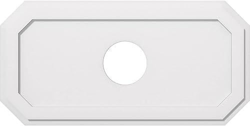 Miniatura 201 de Ekena Millwork CMP36X18ED-03000 Medallones de techo de uretano contemporáneo de PVC de grado arquitectónico Emerald 36"W x 18"H x 3"ID x 12 1/2"C x