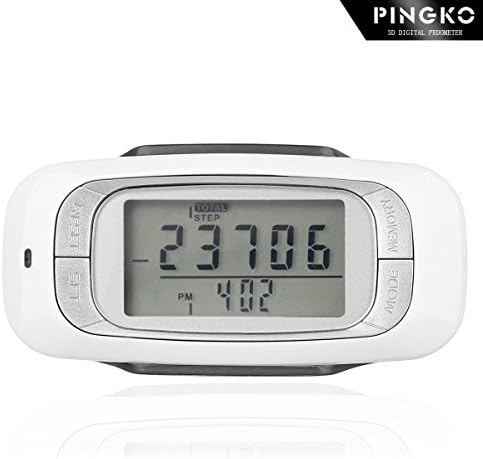 PINGKO Walking 3D Pedometer,7 Days Memory, Extremely Accurate Step Counter, Distance/Calorie Counter, Daily Target Performance Monitor, Activity Fitness Tracker Pocket Pedometer