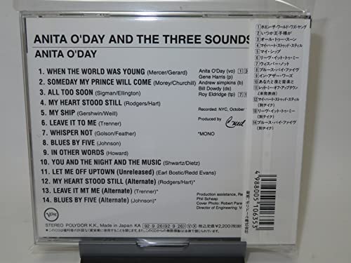 THE THREE SOUNDS ANITA O'DAY - Anita O'Day & The Three Sounds - Disque CD