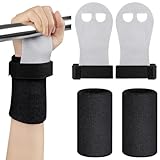 DiULi Kinder-Griffpads Leder Trainingshandschuhe mit Handschutz & Armband Ideal für Kraftsport und Gymnastik Effektive Reibungsverstärkung Schwarz Größe M