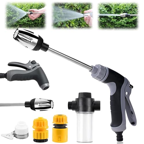 Power Jet Hochdruckpistole Gartenschlauchaufsatz- 2026 Neu HochdruckdüSe FüR Gartenschlauch Mit 3 SprüHmodi Original Mit ZubehöR FüR GartenbewäSserung AutowäSche Haustierduschen (Wasserflasche)
