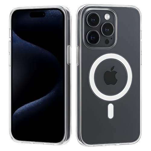 Image of Anti-Yellow Clear Case for iPhone 15 Pro Max | UV Shield Technology | Zero-Yellowing Formula | MagSafe Compatible | Drop Protection (TPU + Polycarbonate | Crystal Clear)