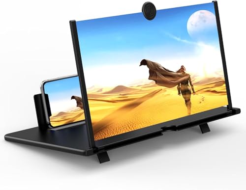 Divons Lupa para móvil 16 Pulgadas,Amplificador de Pantalla para movil, 3D HD Plegable Amplificador de Pantalla para Ver vídeos de películas, para con Todos los Smartphones