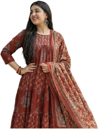 Kurta Anarkali femme ensemble chic avec pantalon et dupatta fluide