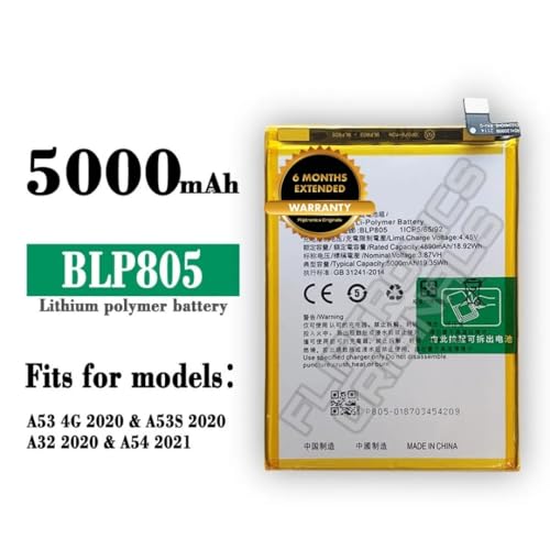 Image of BLP805 Battery for Oppo A53 / 4G /2020 / A53S 2020 / A32 2020 / A54 2021 Battery with 6 Month Warranty**** (U189)